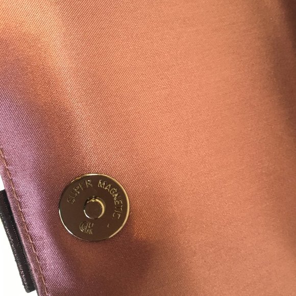 Jeanne Lottie Designer Magenta Satin Fabric Clutch Purse Handbag Chain Jewel - Picture 12 of 12